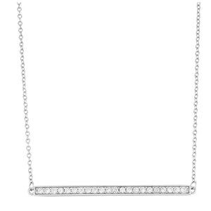 NWT Sterling Silver Cubic Zirconia Bar Necklace